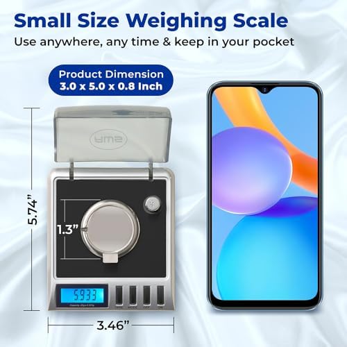 AWS Gemini-20 Milligram Scale 20g x 0.001g–Digital Jewelry/Lab Scale for Powder, Gold, Gems – Includes Calibration Weights, Tweezers & Tray–Tare, Cal, 6 Units (Gemini - 20 - Black) - Image 4