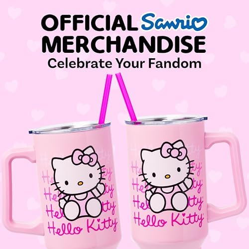 Silver Buffalo Sanrio Hello Kitty Waving, Stainless Steel Tumbler, 40oz - Image 5