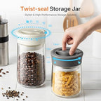 2-Pack 17oz Glass Jar with Airtight Lid, Twist-to-Lock Freshness, Easy Open - Image 2