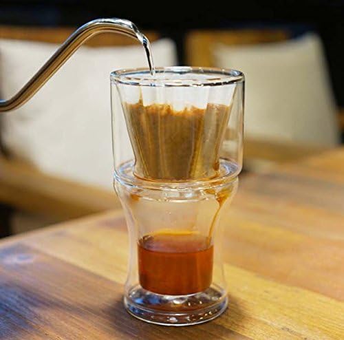 Hand Drip Coffee Maker Pour Over Double Borosilicate Glass Wall Set - Image 4