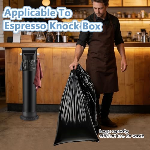 Espresso Knock Box Garbage Bags for Commercial Floor Standing coffee knock box Large trash bags for Coffee Grounds for Shop, Bar, Kitchen (4Roll/100pcs) - Image 6