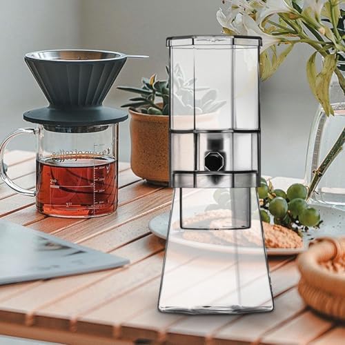 Iced Coffee Maker Cold Brew Coffee Maker Glass Carafe Drip Coffee Maker Glass Pitcher Portable Build Heat Resistant Lid Detachable Washable Parts Comp, Clear - Image 5