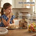 Masthome 1 Gallon Glass Cookie Jars Set of 2, Thick Clear Glass Canisters - Image 4