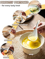 Gomakren Soup Spoons Ramen Spoons Set of 6 with Long Handle & Ceramic Pour Over Coffee Dripper, 3-Hole Cone Brewer - Image 6