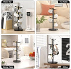 Cup Rack Coffee Mug Tree Bamboo Countertop Organizer Stand with 8 Hooks Organizer - Image 6