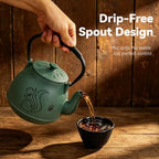 Cast Iron Teapot 34oz (1000ml) with Infuser,Green - Image 6