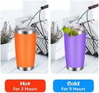 VEGOND 20oz Tumbler with Lid and Straw Stainless Steel Tumbler Cup Bulk Vacuum Insulated Double Wall Travel Coffee Mug Powder Coated Coffee Cup, Orange, 6 Pack - Image 3