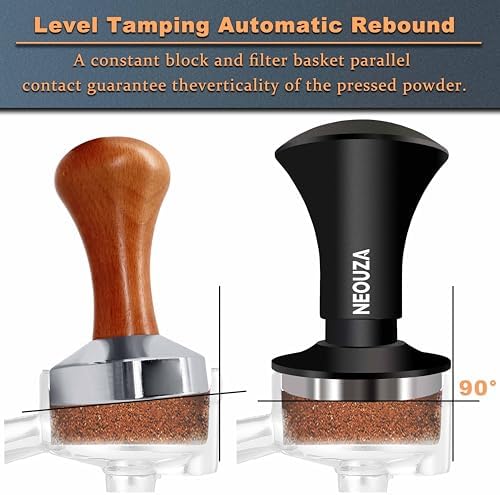 NEOUZA Espresso Tamper V2 50.8mm Dual Calibrated Spring Loaded for Coffee Machine Portafilter, Anti Pressure Deflection, Refined Handle, Stainless Ripple Base - Image 4