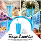 24 Pcs Blue Tumblers with Straw & Lid - 24oz Coffee Cups - Image 5