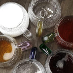 LUXU Hammered Tea Cups,Glass Coffee Mugs,15 oz,Set of 6 - Image 6