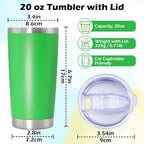 20oz Tumbler Insulated Tumblers Vacuum Coffee Mug with Lid Green 6Pack - Image 5