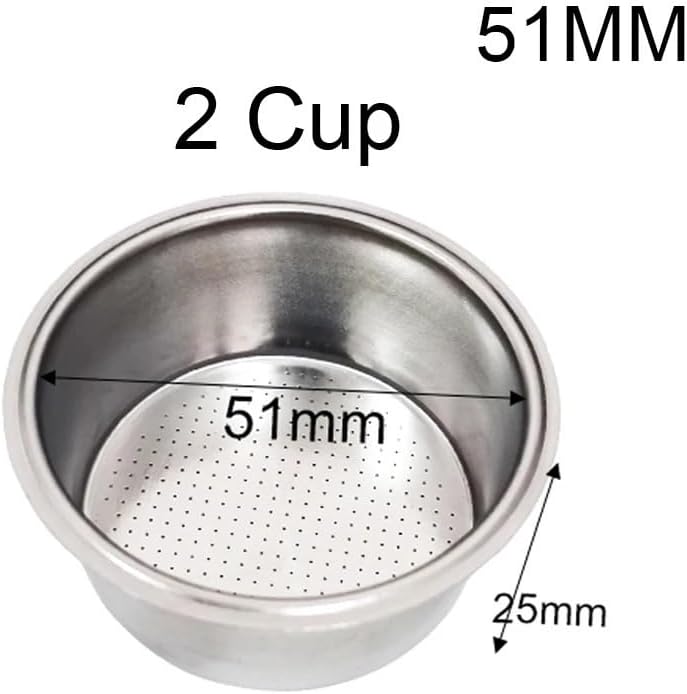51mm Stainless Steel Coffee Filter Basket 1/2/4 Cup Espresso Strainer Puck Screen - Image 7