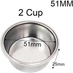 51mm Stainless Steel Coffee Filter Basket 1/2/4 Cup Espresso Strainer Puck Screen - Image 7