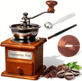Customizable Wooden Manual Coffee Grinder Set Hand Crank Mill with Removable Bin Dust Cover & Scoop Personalized Nameplate Gift for Camping, Home, Travel by Unknown