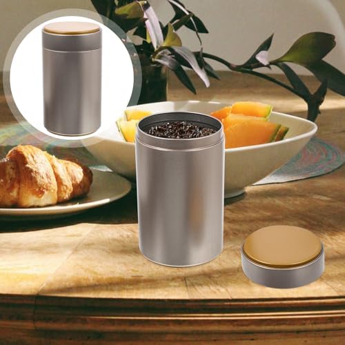 4pcs Large Gold Tin Tea Canisters Airtight Metal Food Storage Containers for Loose Leaf Tea Kitchen Organization Jars with Sealed Lids - Image 4
