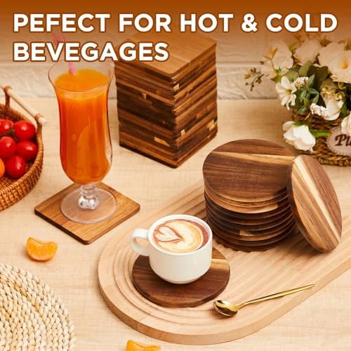 72 Pcs Unfinished Acacia Wood Coasters for Crafts, Round 4 Inch - Image 5