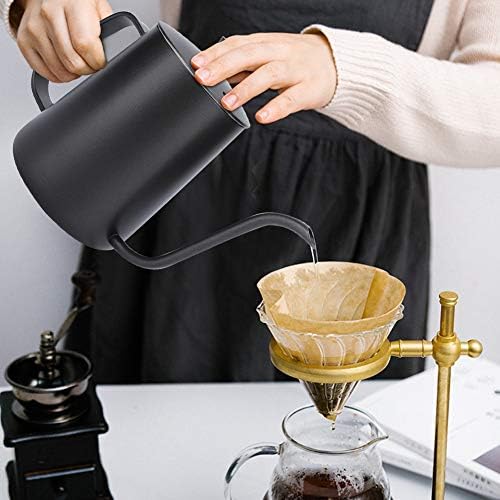 Stainless Steel Gooseneck Tea Kettle, Long Narrow Spout Drip Pot, Teapot for Stovetop for Use In Home, Office and Other Environments (600ml Teflon Black) - Image 4