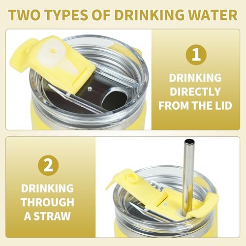 30 oz Tumbler with Handle Hidden Straw Stainless Steel Insulated - Image 4