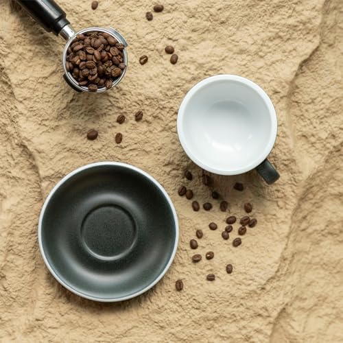 Loveramics Matt Cappuccino Cup, 10 oz Ceramic Latte Art Mug with Saucer, Thick-walled stoneware cup Set, Barista Latte Cup Set for Latte, Cappuccino, Tea - Mineral Colors (Anthracite, 10OZ) - Image 6