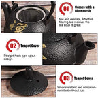 Garosa Japanese Cast Iron Teapot, Tetsubin Tea Kettle, 0.3L Stovetop Boiler, Traditional Zen Style - Image 3