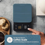Greater Goods Electric Gooseneck Kettle and Coffee Scale, Designed in St. Louis. Onyx Black/Stone Blue. - Image 6