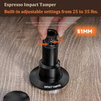 51mm Espresso Tamper,Impac Coffee Tool Espresso,Compatible with Delonghi Portafilter 51mm,Adjustable 25lb to 30lb,Stainless Steel Aluminum(51MM Black) - Image 4