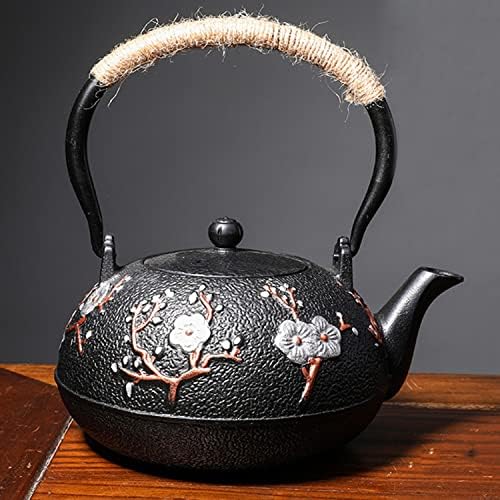 Tea Kettle,Cast Iron Teapot in Japanese Style,Tetsubin Tea Kettle with Stainless Steel Infuser,Die Casting Pattern Stove Safe Kettles,Traditional Iron Teapots,1.2L(Color:N) (Size : B) by Unknown