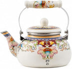 2.5-Qt Floral Enamel Tea Kettle, No Whistle by OLYTARU