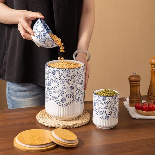2 Pcs 74/18 oz Ceramic Canisters Sets for Kitchen - Image 2