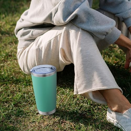 20oz Tumbler with Lid Stainless Steel Tumblers Insulated Mug Light Blue 6P - Image 2