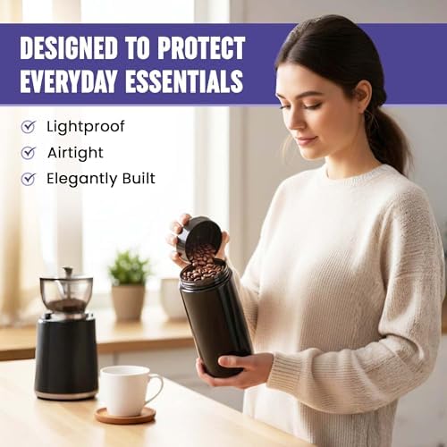 Infinity Jars 1 L Airtight Coffee Canister, UV Glass Coffee Bean Storage - Image 3