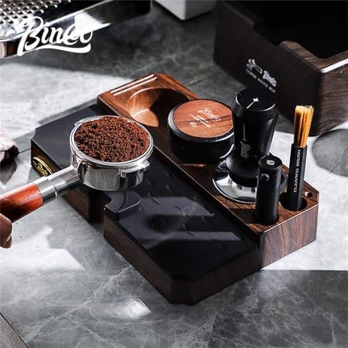 Bincoo Multifunctional Espresso Tamping Station,Plastic ABS Coffee Tamper Station Fit for 51 to 58mm Portafilter,Tamper,and Distributor,Puck Screen Espresso Accessories for Home Office(Brown) - Image 6
