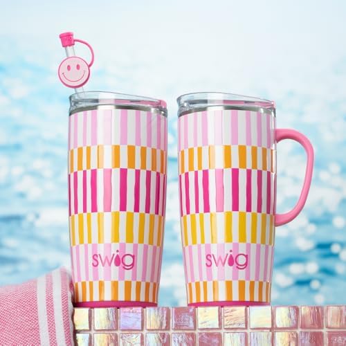 Swig Life 22oz Insulated Travel Mug with Handle & Lid, Sherbet Stripe - Image 3