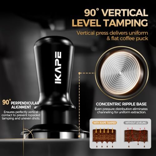 IKAPE 51mm Espresso Tamper, Premium Barista Coffee Tamper with Calibrated Spring Loaded, 100% Flat Stainless Steel Base Tamper for Espresso Machine(White) - Image 6