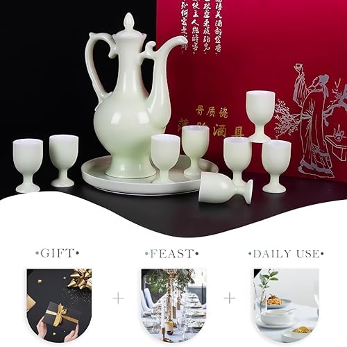 10 Pcs Porcelain Wine Cup,Baijiu Glass,Chinese Liquor Cup,Ceramic Wine Set - Image 4