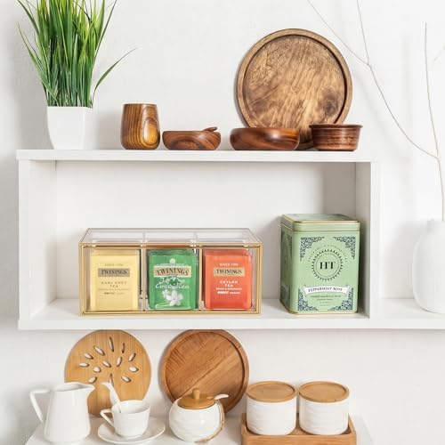 Glass Tea Bag Organizer with Drawer, Clear Teabag Holder Counter - Image 7