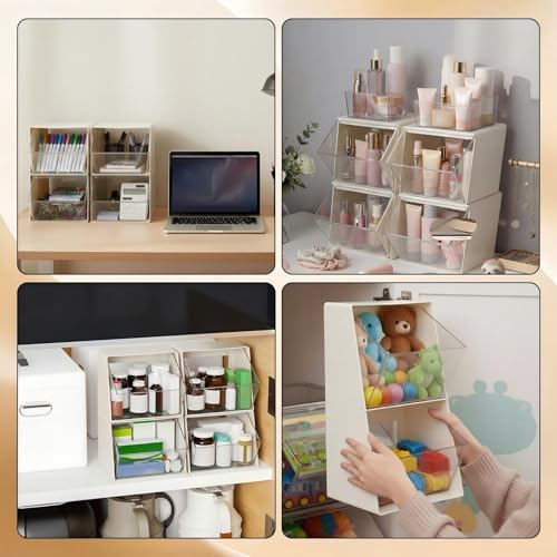 2 Pack Large Coffee Pod Holder, Coffee Station Counter Container Stackable Pantry Storage Organizer Bins, Creamer Suger Plastic Accessories Organizer for Office Home Kitchen Supplies(White) - Image 5