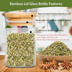 SLifeJars-Spice Jars with Label, 4 oz 24 pcs Spice Containers Glass Jars with Bamboo Lids, Seasoning Containers Bottles, Airtight Empty Glass Jars for Spice Rack,Drawer,Cabinet,Pantry - Image 3