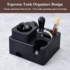 CAFEMASY Electric Espresso Coffee Puck Sucker Automatic Knock Box Espresso Coffee Portafilter Cleaner with Espresso Accessories Tool Organizer 58mm Tamping Station - Image 5