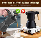SHANGSKY Coffee Pot Electric Moka Pot 6 Cup, Aluminum Espresso Coffee Maker - Image 3