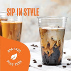 Stack Man [100 Sets - 24 oz.] Clear Plastic Cups with Straw Slot Lid, PET Crystal Clear Disposable 24oz Plastic Cups with lids - Image 3