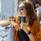 20 oz Stainless Steel Tumbler with Handle Bulk Metal Insulated Tumblers Travel Coffee Mug with Handle Double Wall Tumbler Cup with Lid and Straw, Black 6 Pack - Image 2