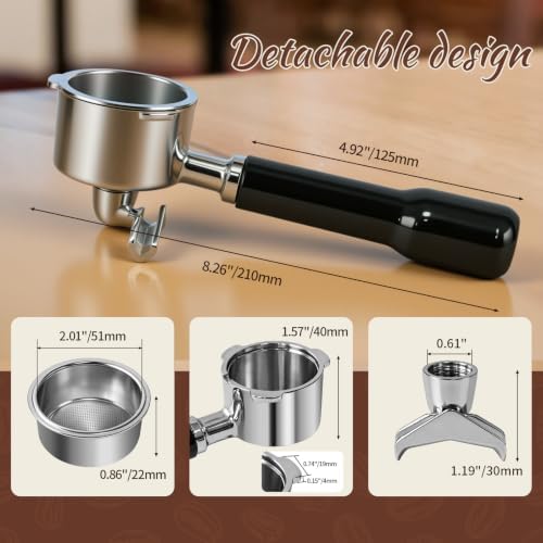 51mm Portafilter Compatible with CASABREWS CM5418 and 3700 Series(Black) - Image 2