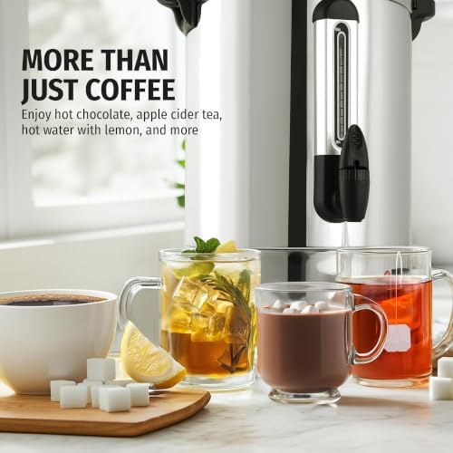 Zulay Commercial Coffee Maker, Coffee Urn 100 Cup, Large Coffee Percolator - 100 Cup Coffee Maker with Double-Wall Stainless Steel, Commercial Coffee Urn Quick Brew Tea Percolator for Events - Silver - Image 2