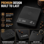Smart Espresso Coffee Scale with Timer, 0.1g Accuracy, Flow Rate & Ratio - Image 6