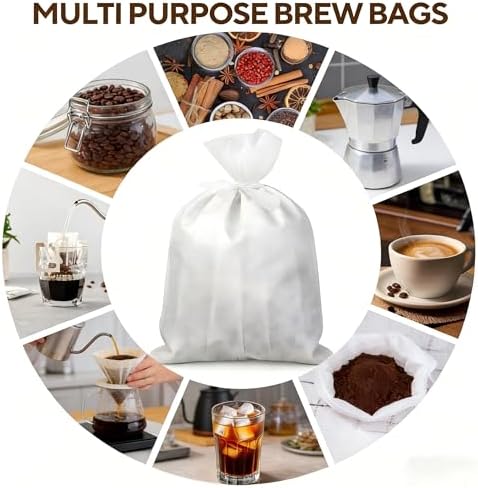50 Pcs 20x20 Drawstring Cold Brew Coffee Filter Bags, Commercial - Image 2