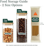 LIBWYS 12-Pack Square Glass Storage Jars with Bamboo Lids (0.6Qt/1.06Qt) - Stackable Food Containers for Pantry Organization, Coffee, Flour, Snacks, Tea | Kitchen Canisters Set - Image 3