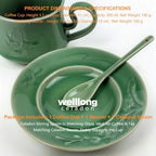 Vintage Design 10 oz Ceramic Latte Art Cappuccino Barista Cup with Saucer - Image 4