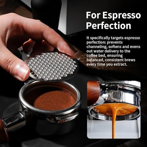 Watchget 5 PCS 53mm Espresso Accessories Kit - Constant Pressure Tamper, Adjustable 3-Blade Distributor, Honeycomb Puck Screen, Magnetic WDT Tool with Stand & Magnetic Dosing Funnel - Image 4