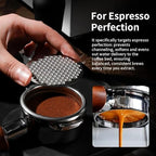 Watchget 5 PCS 53mm Espresso Accessories Kit - Constant Pressure Tamper, Adjustable 3-Blade Distributor, Honeycomb Puck Screen, Magnetic WDT Tool with Stand & Magnetic Dosing Funnel - Image 4